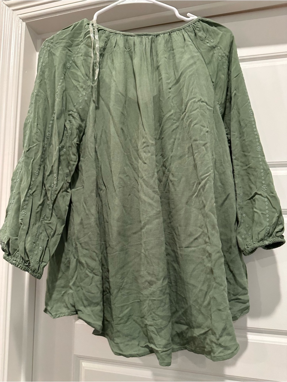 Women's Sage Green Peasant Blouse